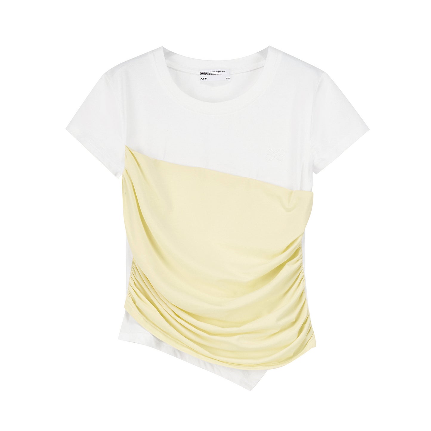 Ruched Tube Top Detail Faux-Layered T-Shirt