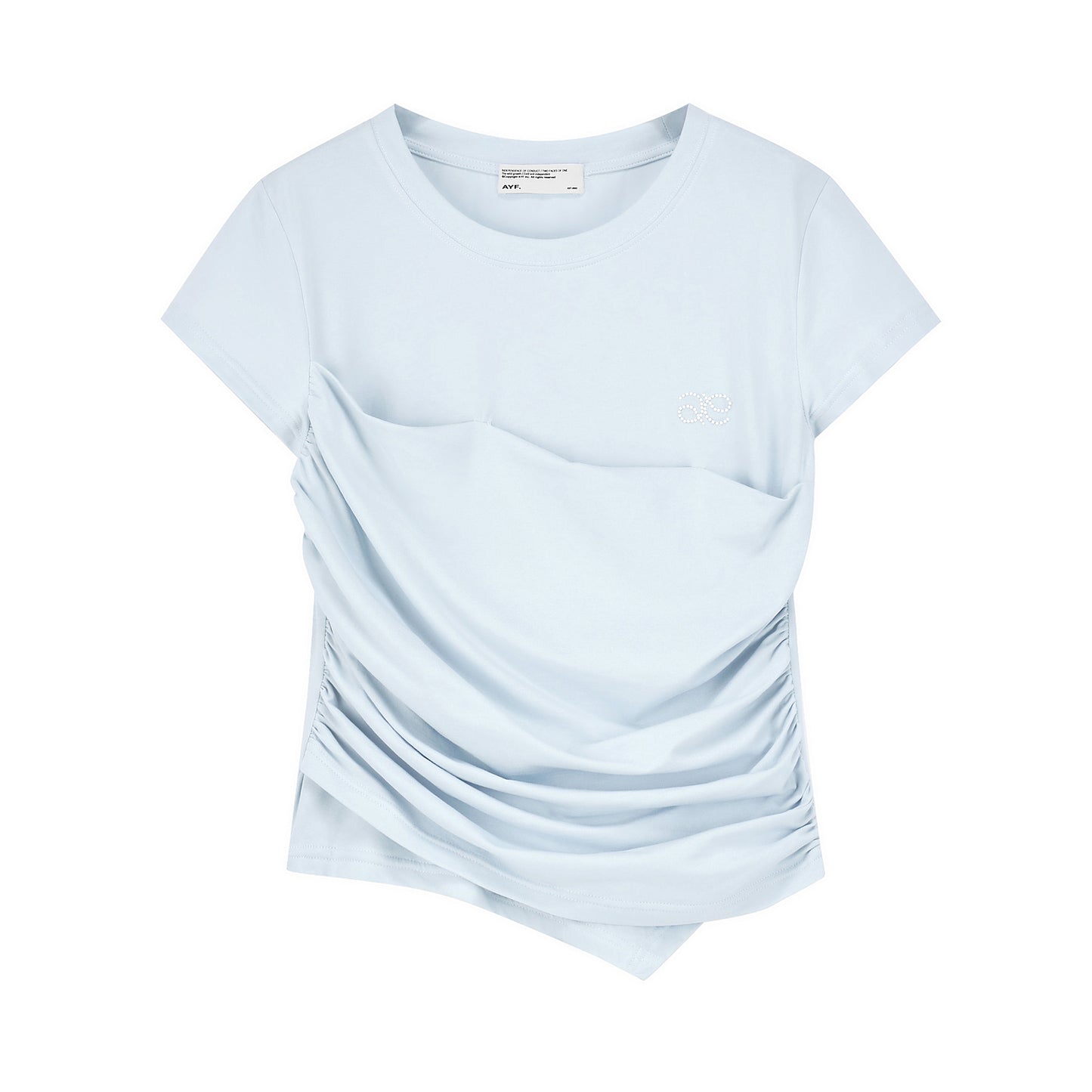 Ruched Tube Top Detail Faux-Layered T-Shirt