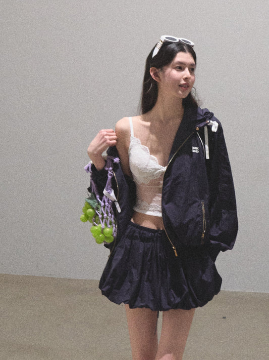 Water Resistant Hooded Jacket & Bubble Skirt