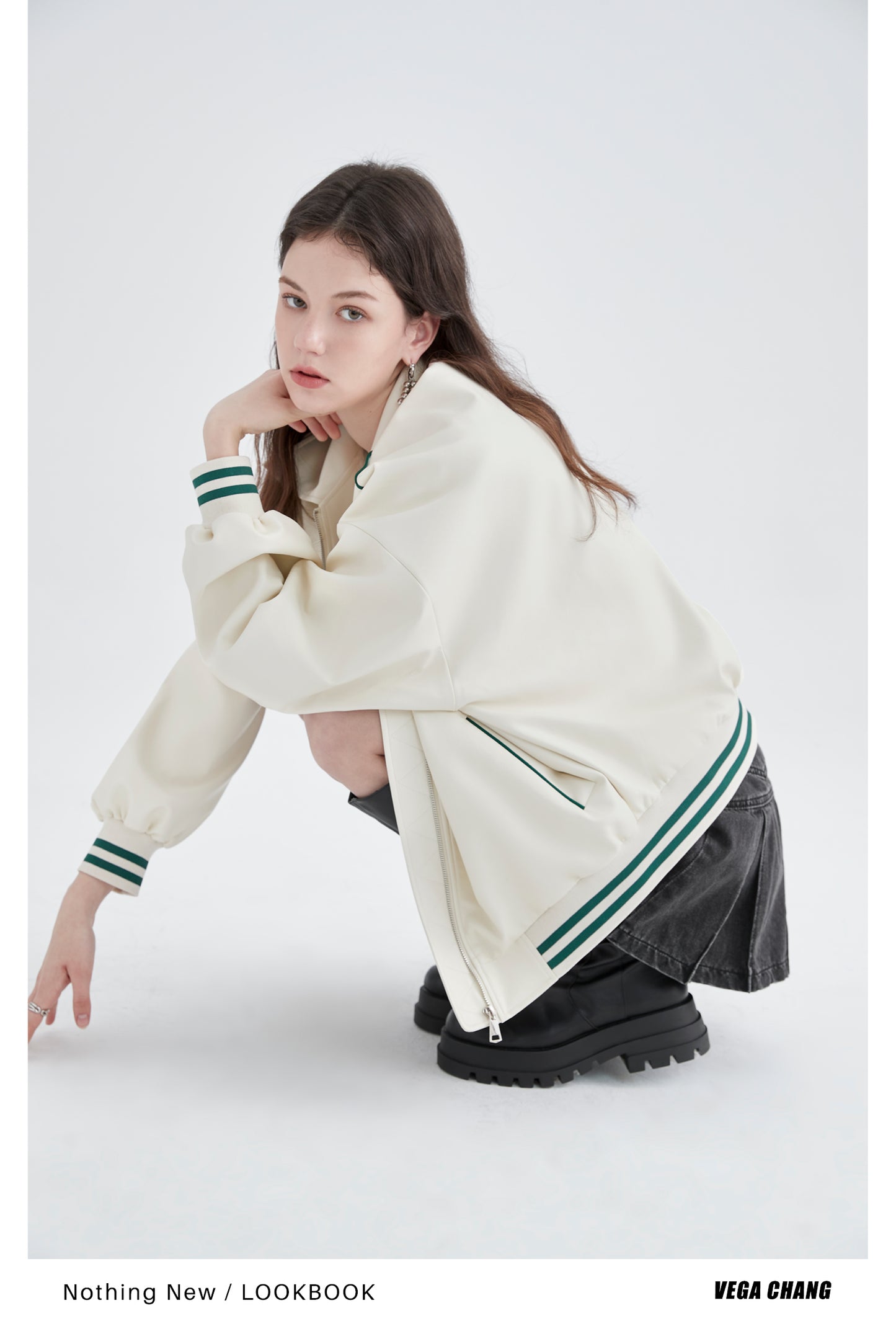 Embroidered Faux Leather Bomber Jacket