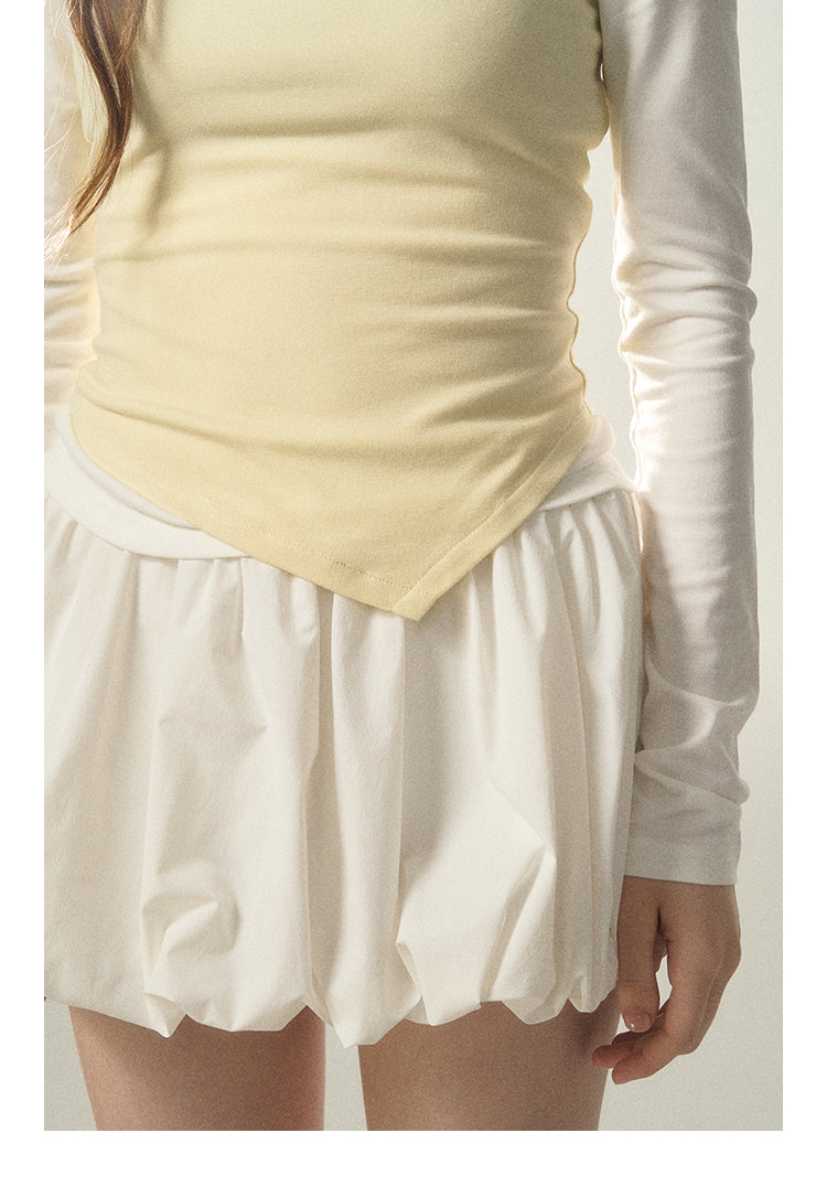 Light Nylon Wrinkle Textured Cloud Balloon Skirt