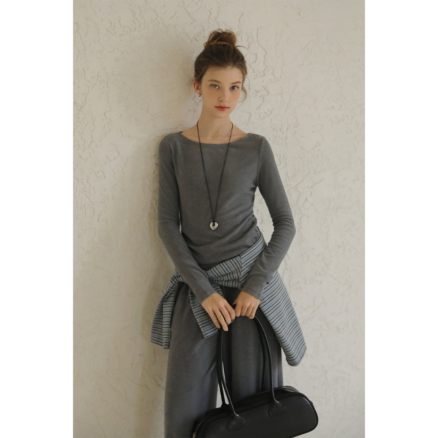 Draped Wide-Neck Top & Wide-Leg Pants