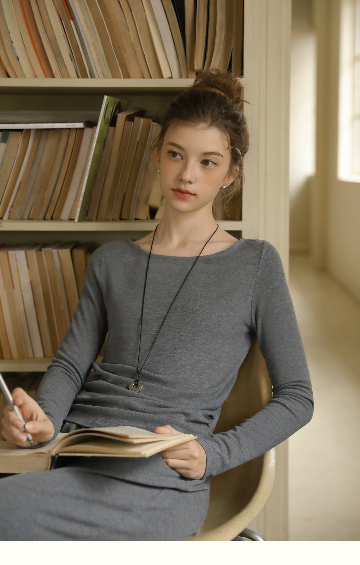 Draped Wide-Neck Top & Wide-Leg Pants