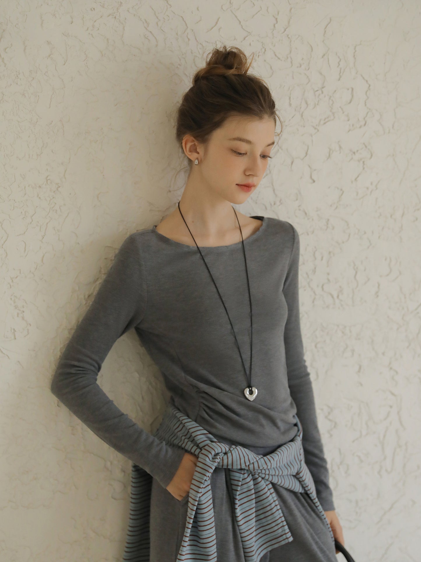 Draped Wide-Neck Top & Wide-Leg Pants