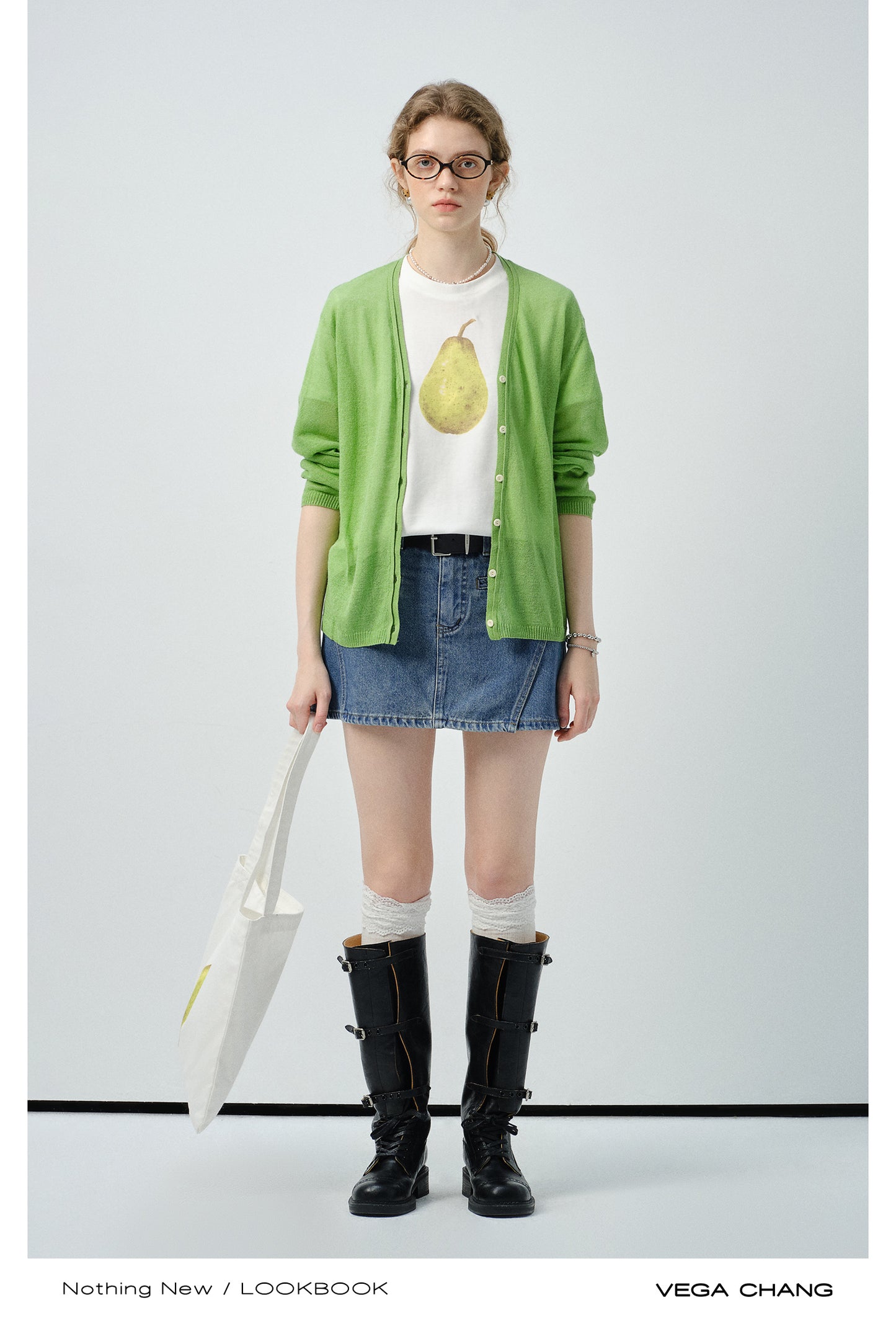 Pear Print Canvas Tote