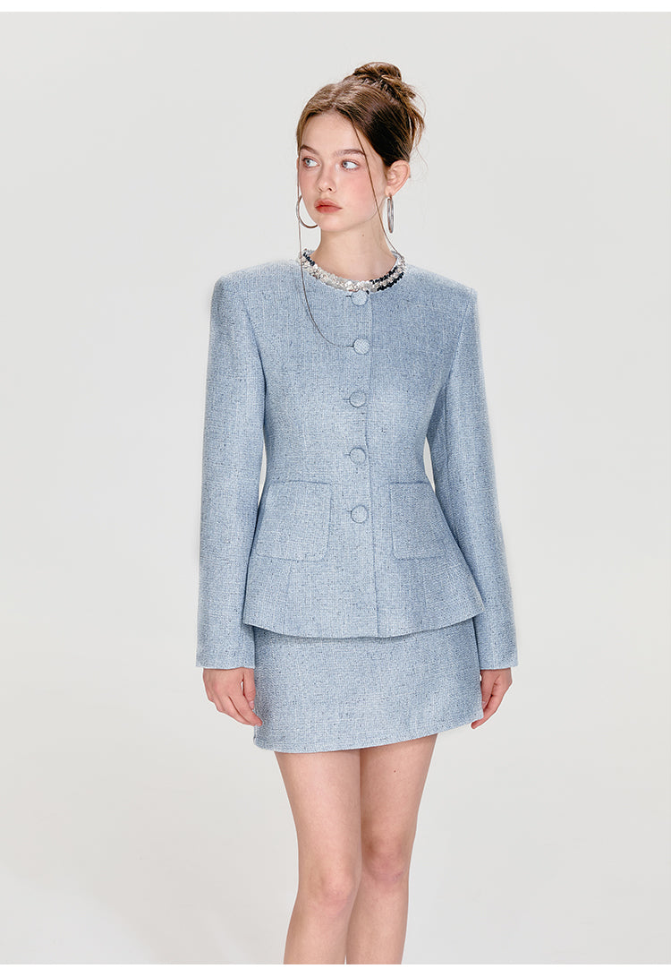 Elegant Tailored Zip-Up Mini Skirt