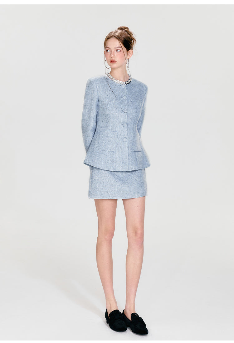 Elegant Tailored Zip-Up Mini Skirt