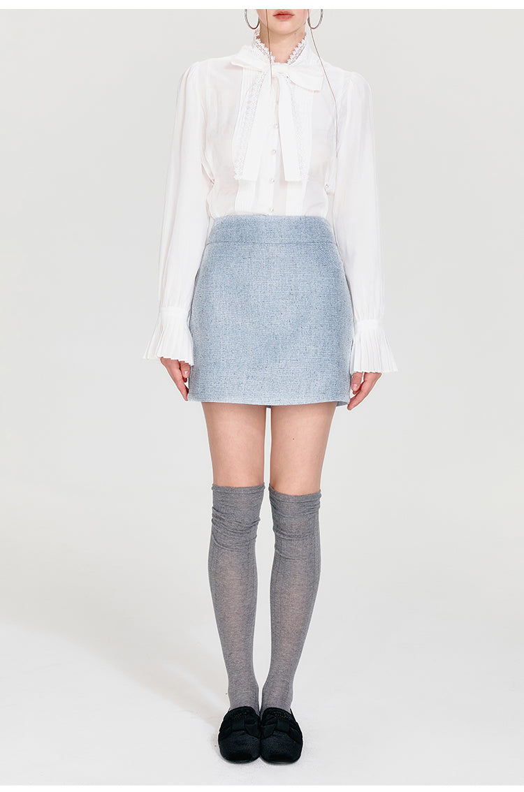 Elegant Tailored Zip-Up Mini Skirt