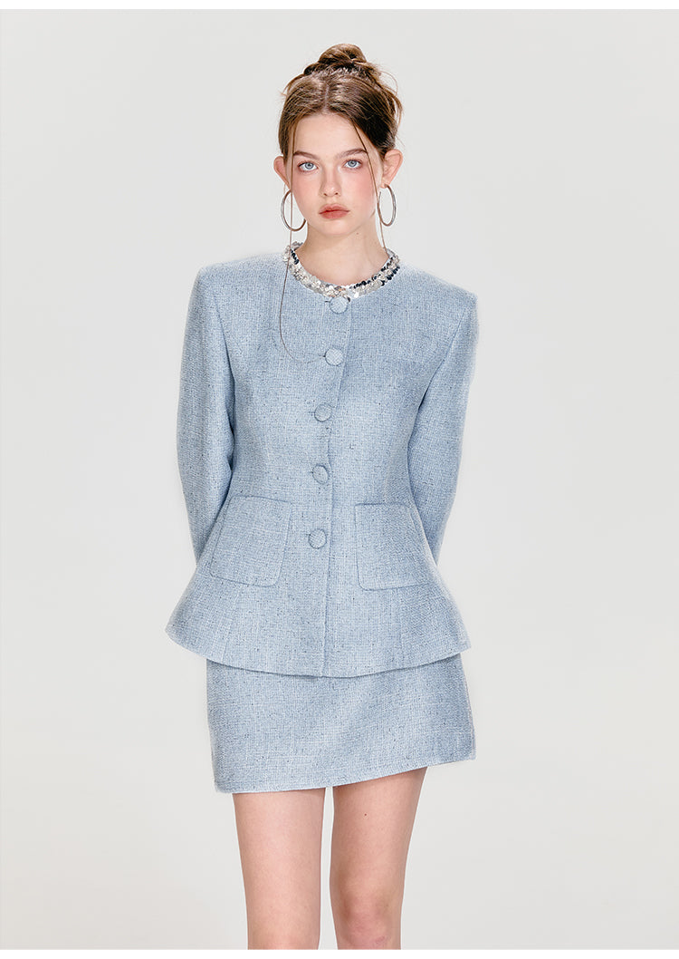 Elegant Tailored Zip-Up Mini Skirt