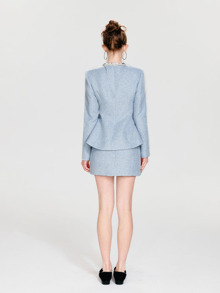 Elegant Tailored Zip-Up Mini Skirt