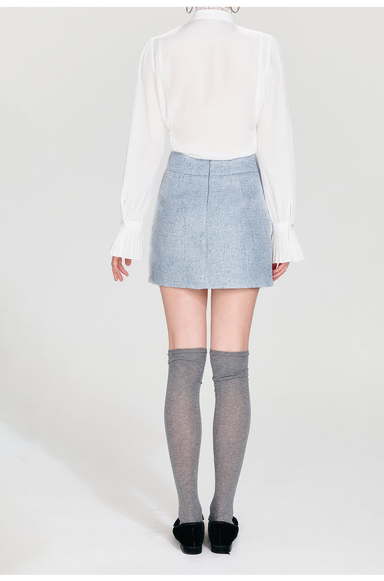 Elegant Tailored Zip-Up Mini Skirt