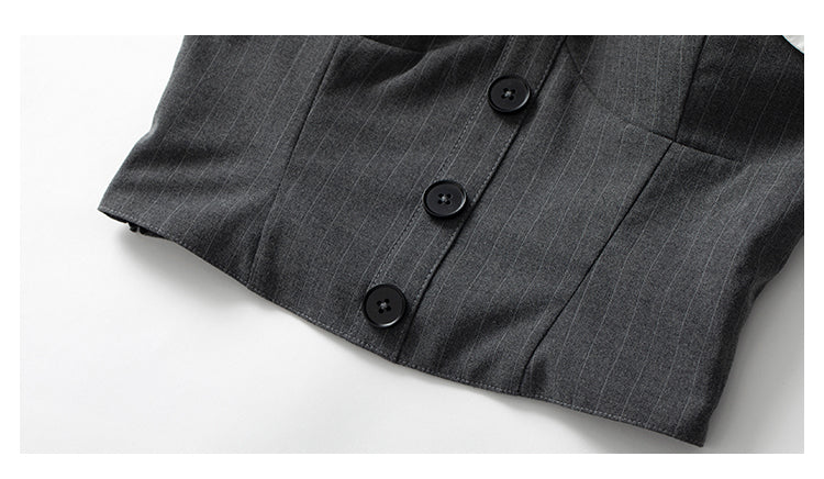 Cropped Tube Top & Pleated Wide-Leg Trousers Set