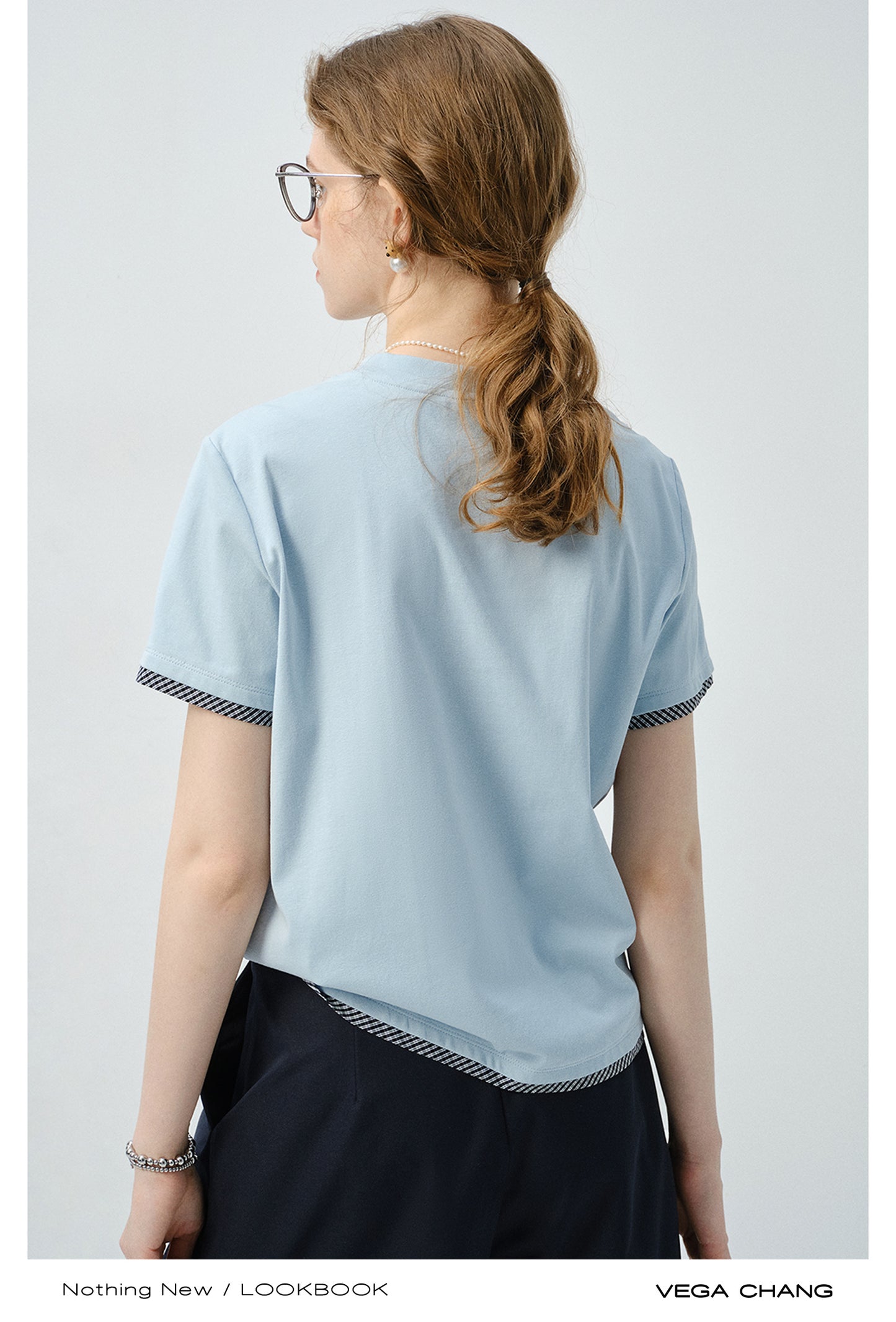 Plush Teddy Appliqué T-Shirt With Plaid Trim