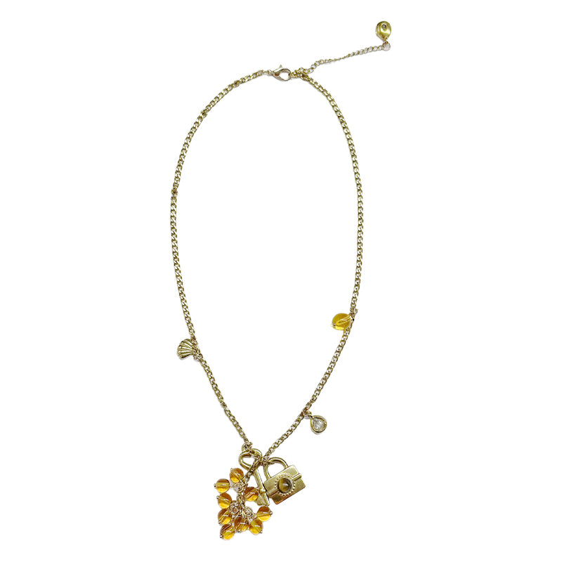 Long Shell Charm Necklace & Short Chain Necklace