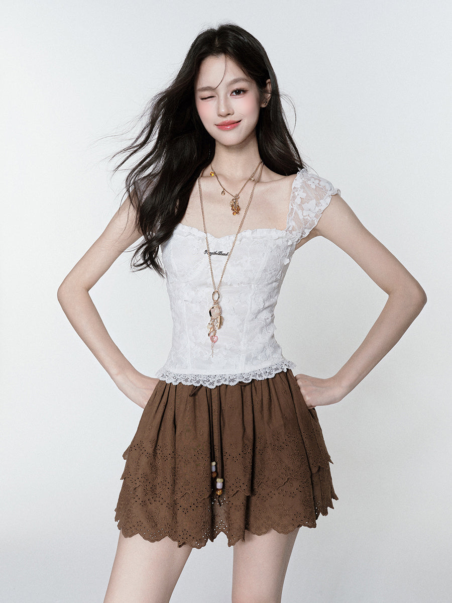 Long Shell Charm Necklace & Short Chain Necklace