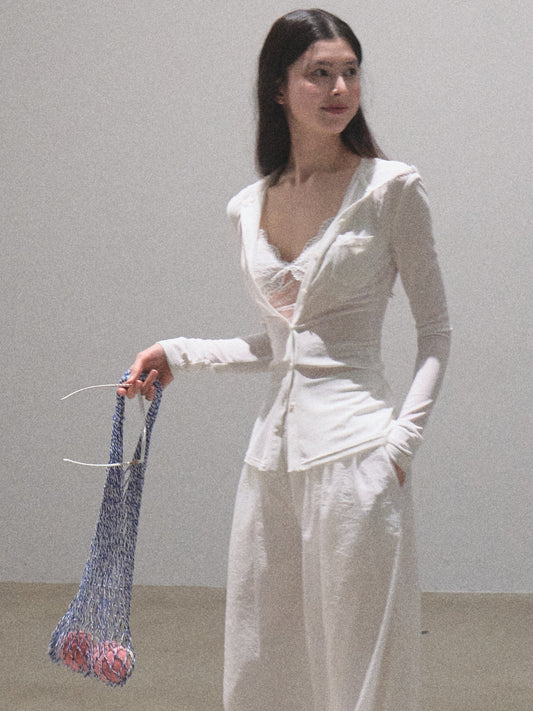 Lace Hood Slim Fit Shirt And Shorts