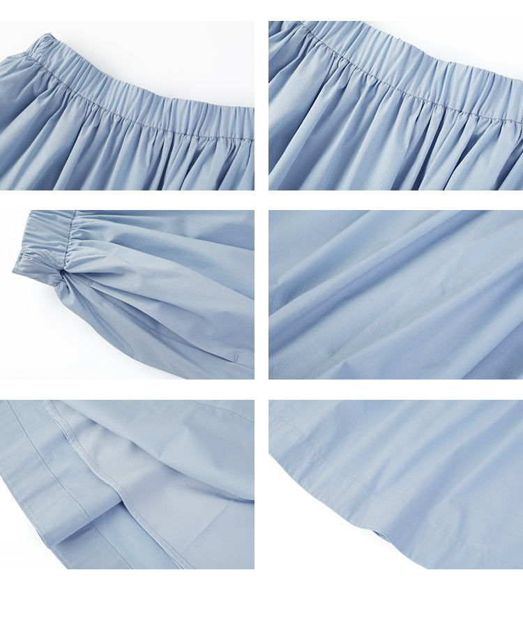 Elastic Waist A-Line Maxi Skirt