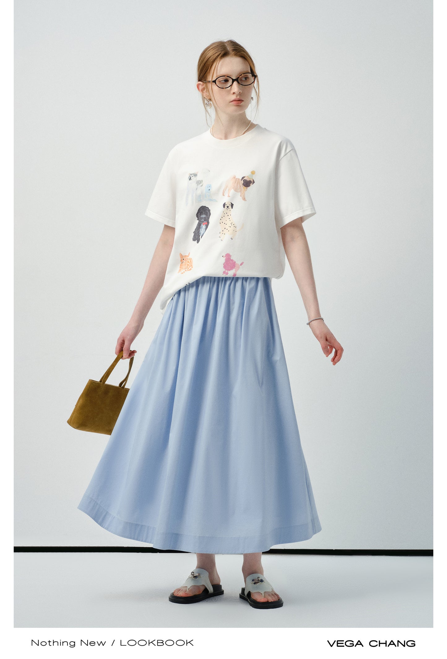 Elastic Waist A-Line Maxi Skirt