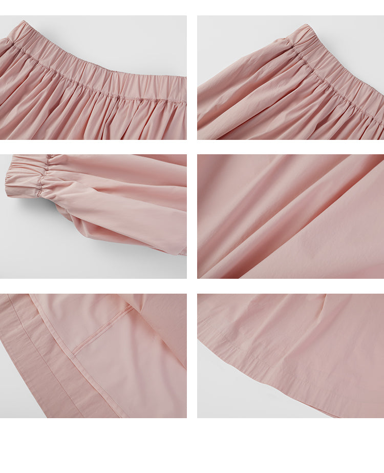 Elastic Waist A-Line Maxi Skirt
