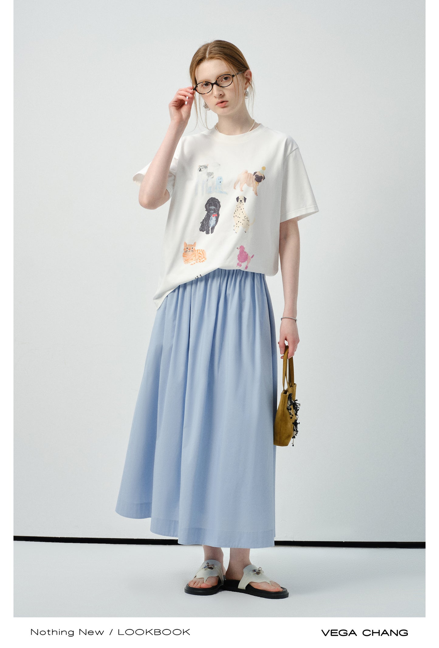 Elastic Waist A-Line Maxi Skirt