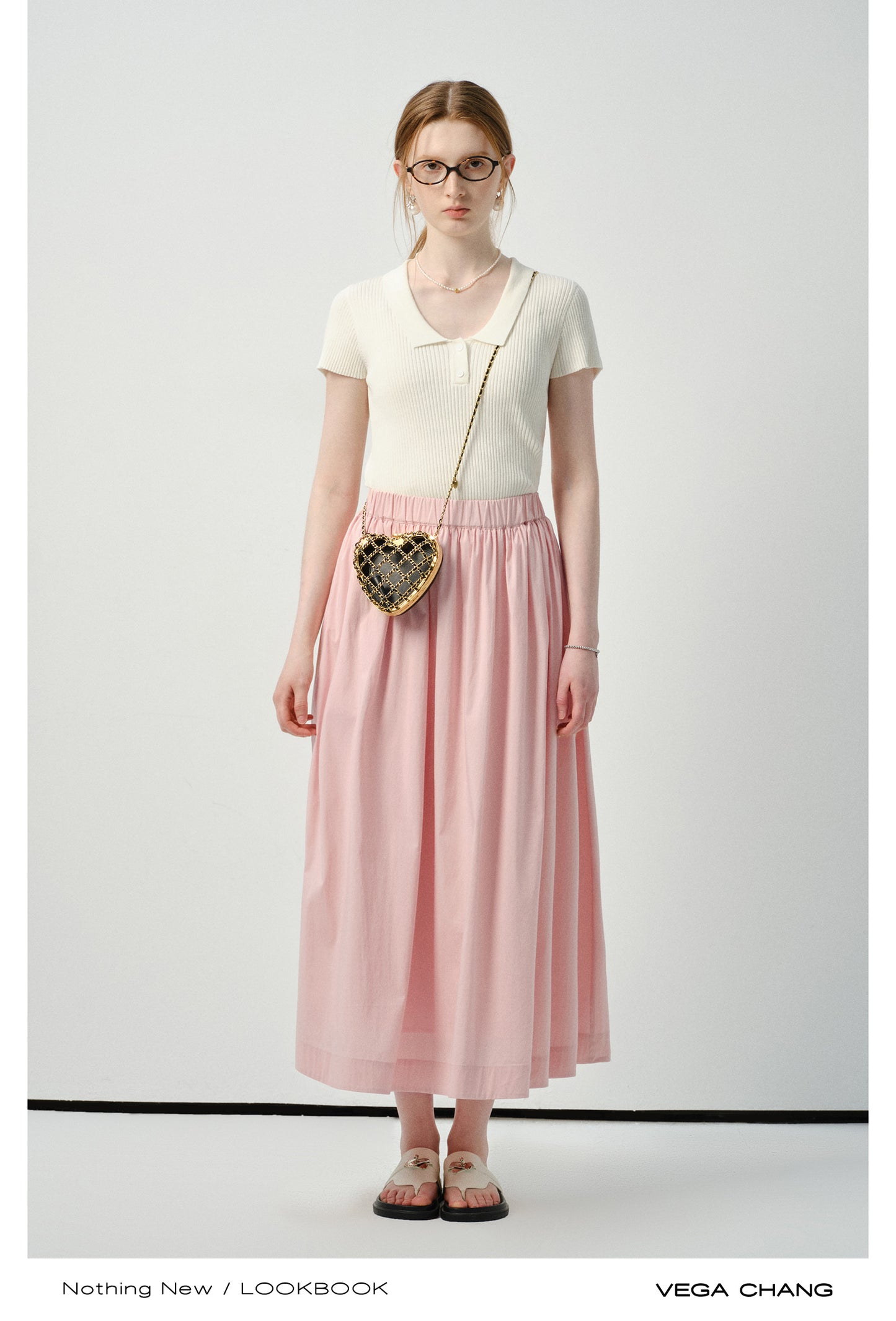 Elastic Waist A-Line Maxi Skirt