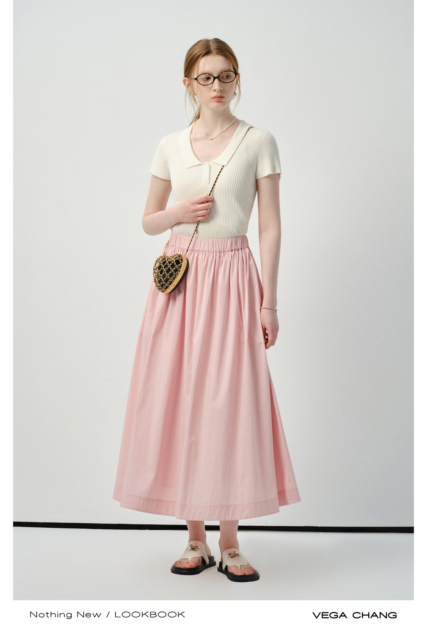 Elastic Waist A-Line Maxi Skirt