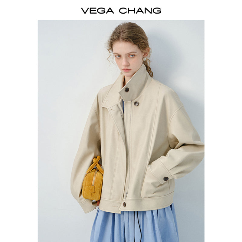 Oversized Drop Shoulder Faux Leather Jacket