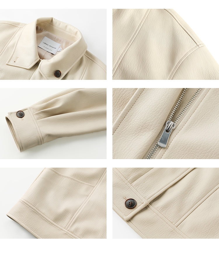 Oversized Drop Shoulder Faux Leather Jacket