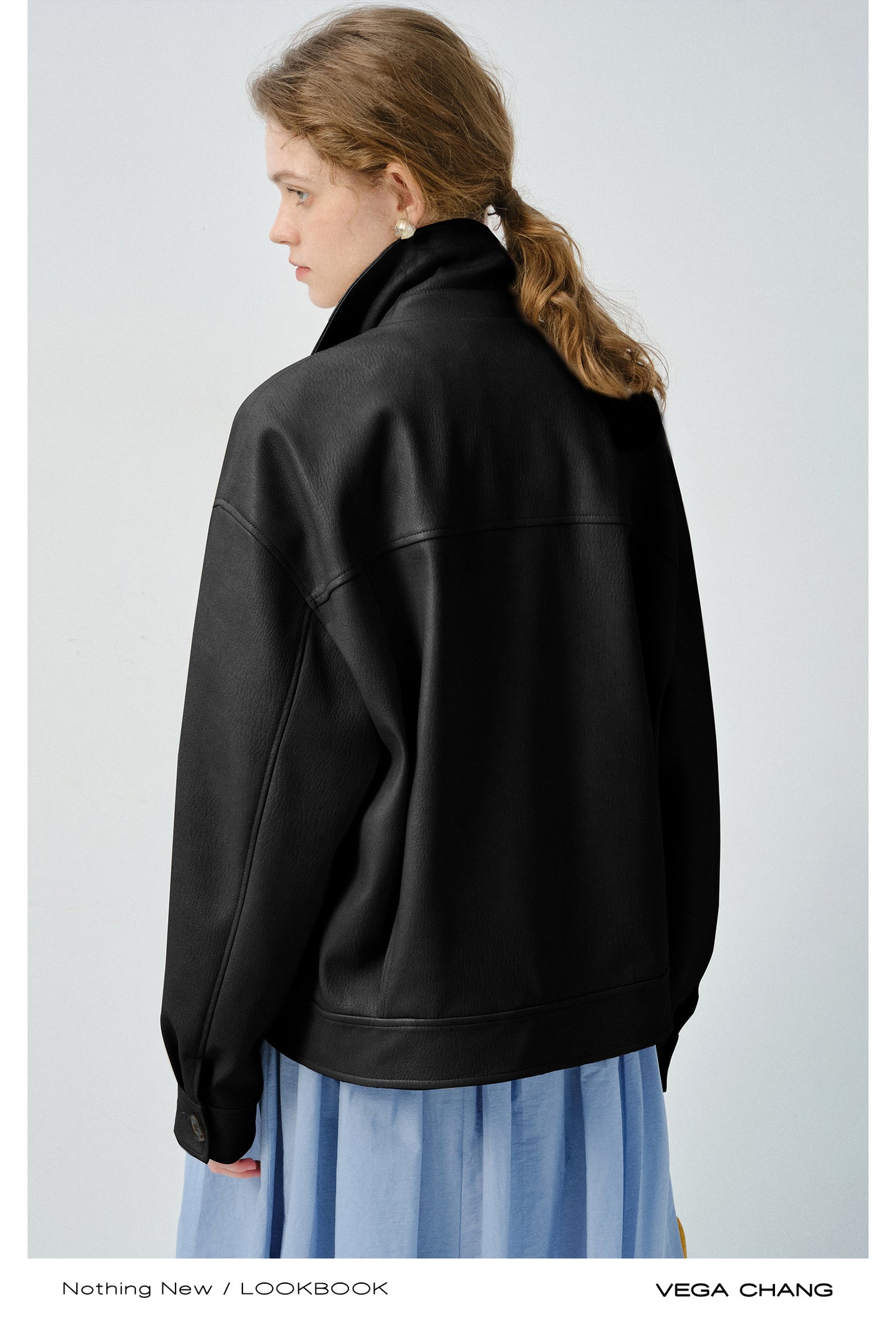 Oversized Drop Shoulder Faux Leather Jacket