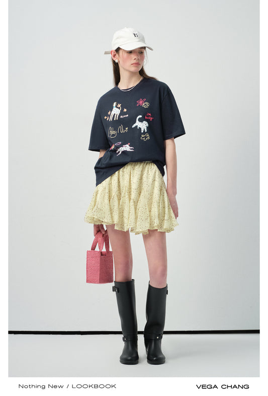 Puppy T-Shirt & Flutter Skirt