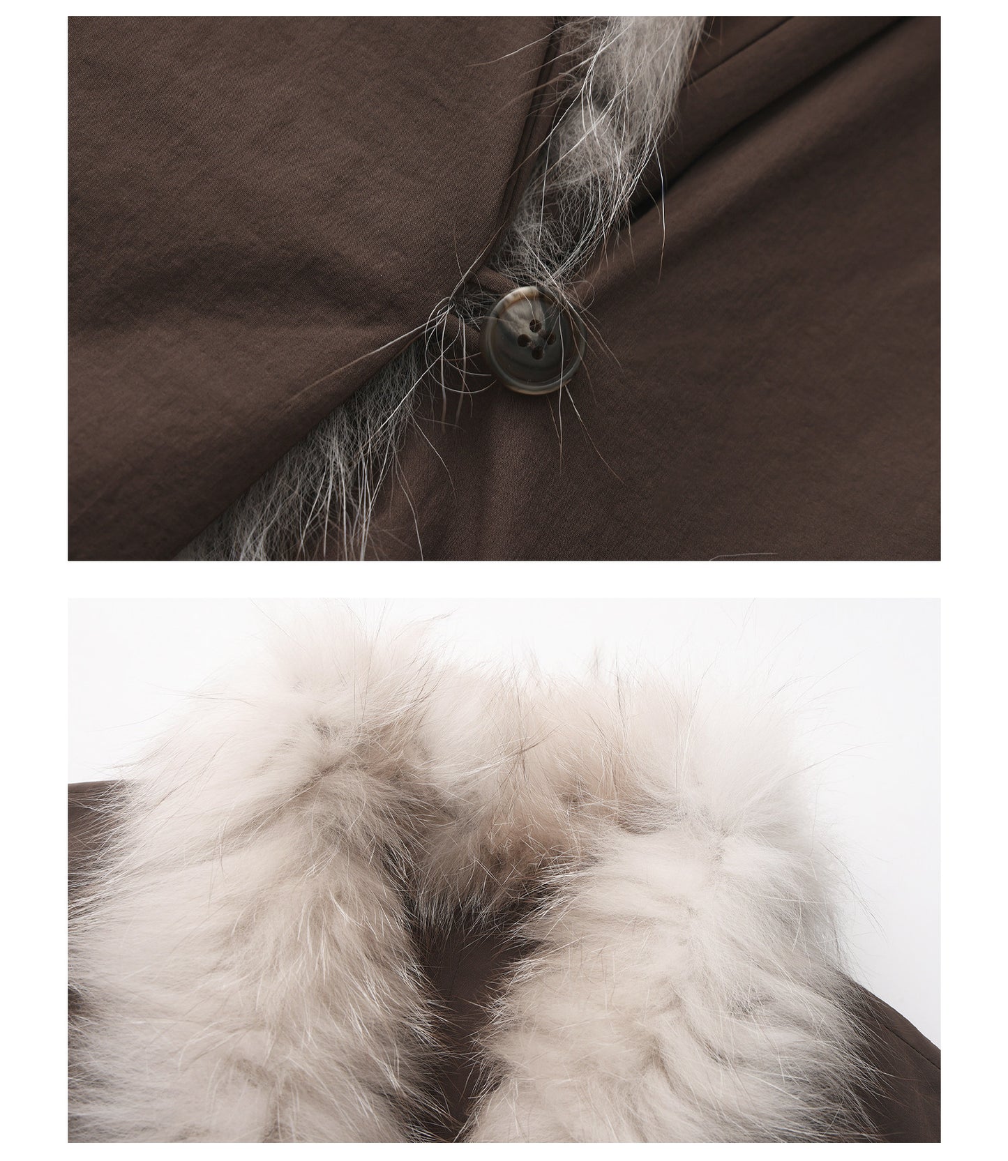 90% White Goose Down Jacket With Fox Fur Collar