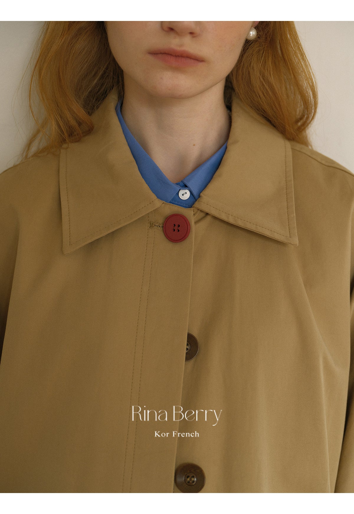 Oversized Minimal Coat With Striped Cuffs