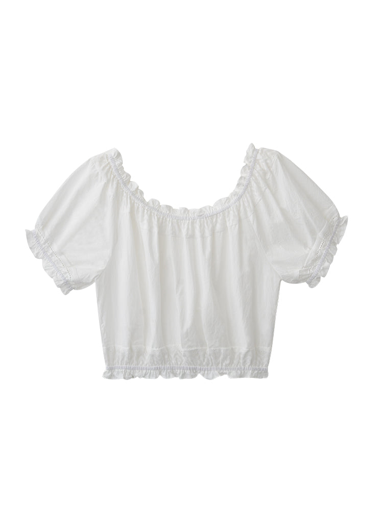 Two-Way Smocked Off-Shoulder Blouse