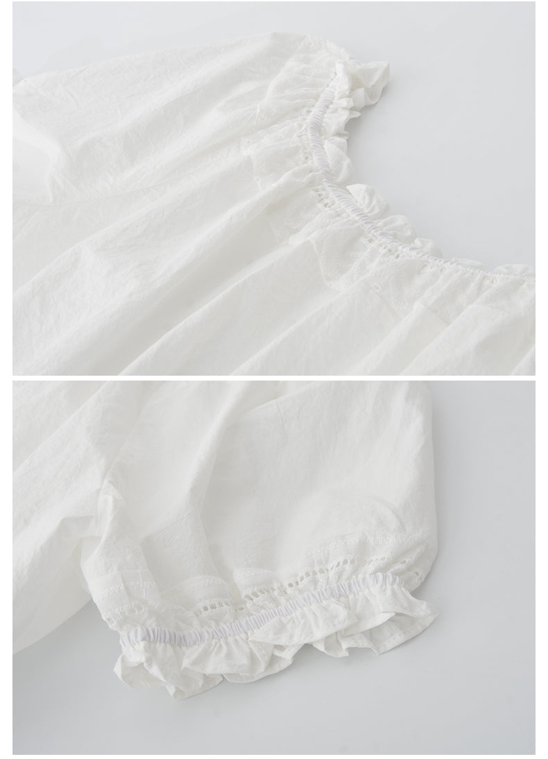 Two-Way Smocked Off-Shoulder Blouse