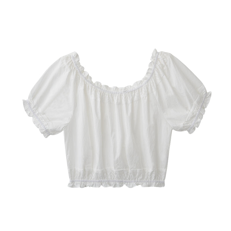 Two-Way Smocked Off-Shoulder Blouse