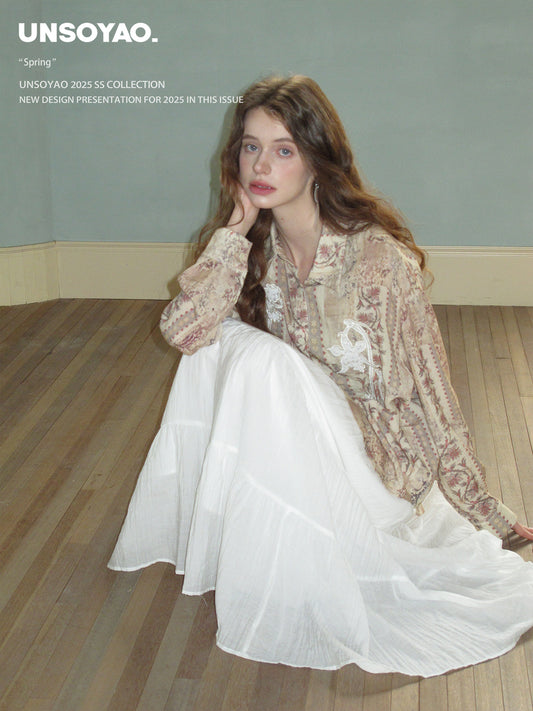 Tiered Maxi Skirt With Waist Ruffle