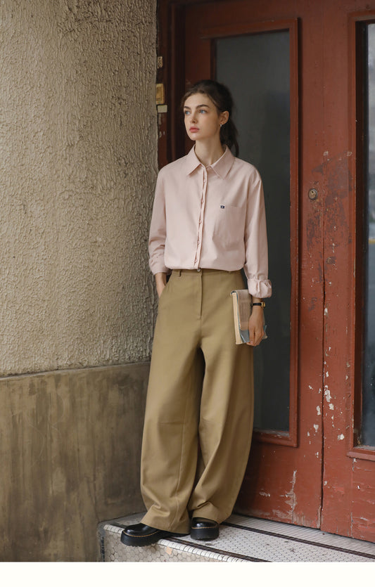 High Waist Loose Fit Scimitar Pants