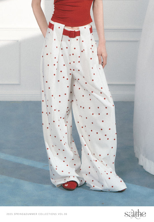Wide-Leg Pants In Plain And Polka Dot Styles