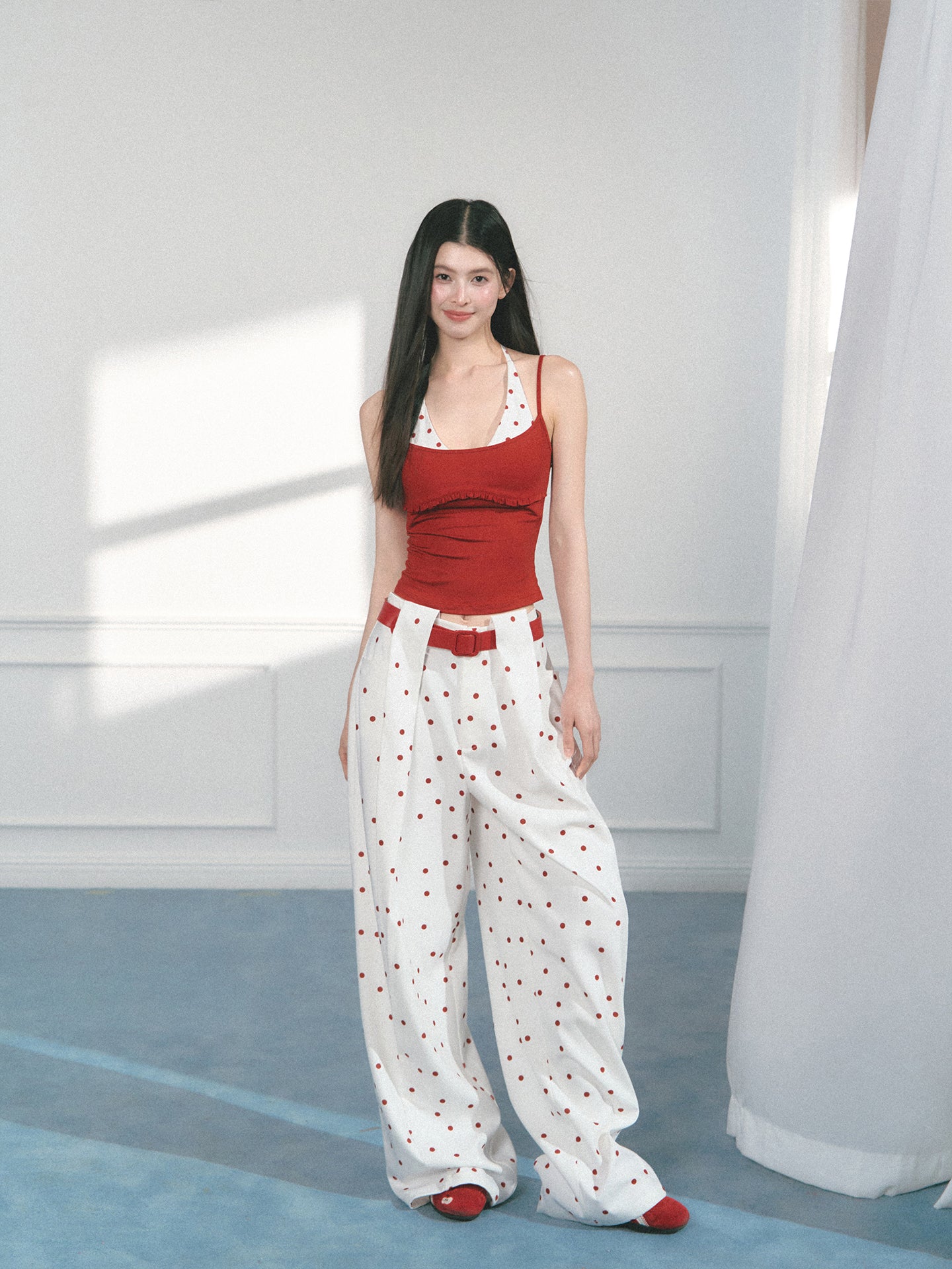 Wide-Leg Pants In Plain And Polka Dot Styles