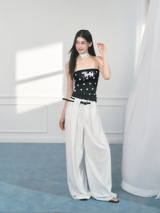 Wide-Leg Pants In Plain And Polka Dot Styles