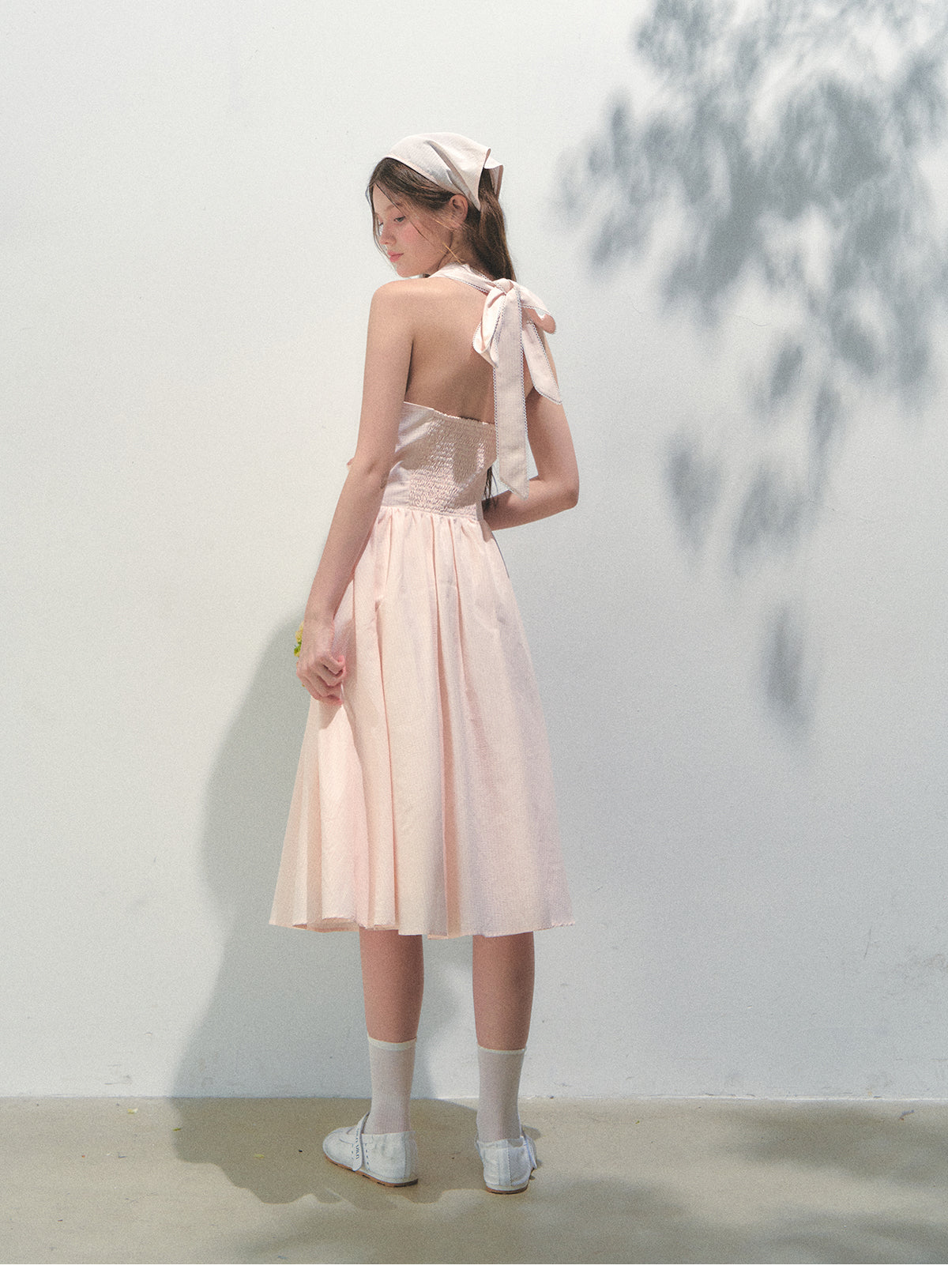 Halter Neck Dress With Detachable Large Bow