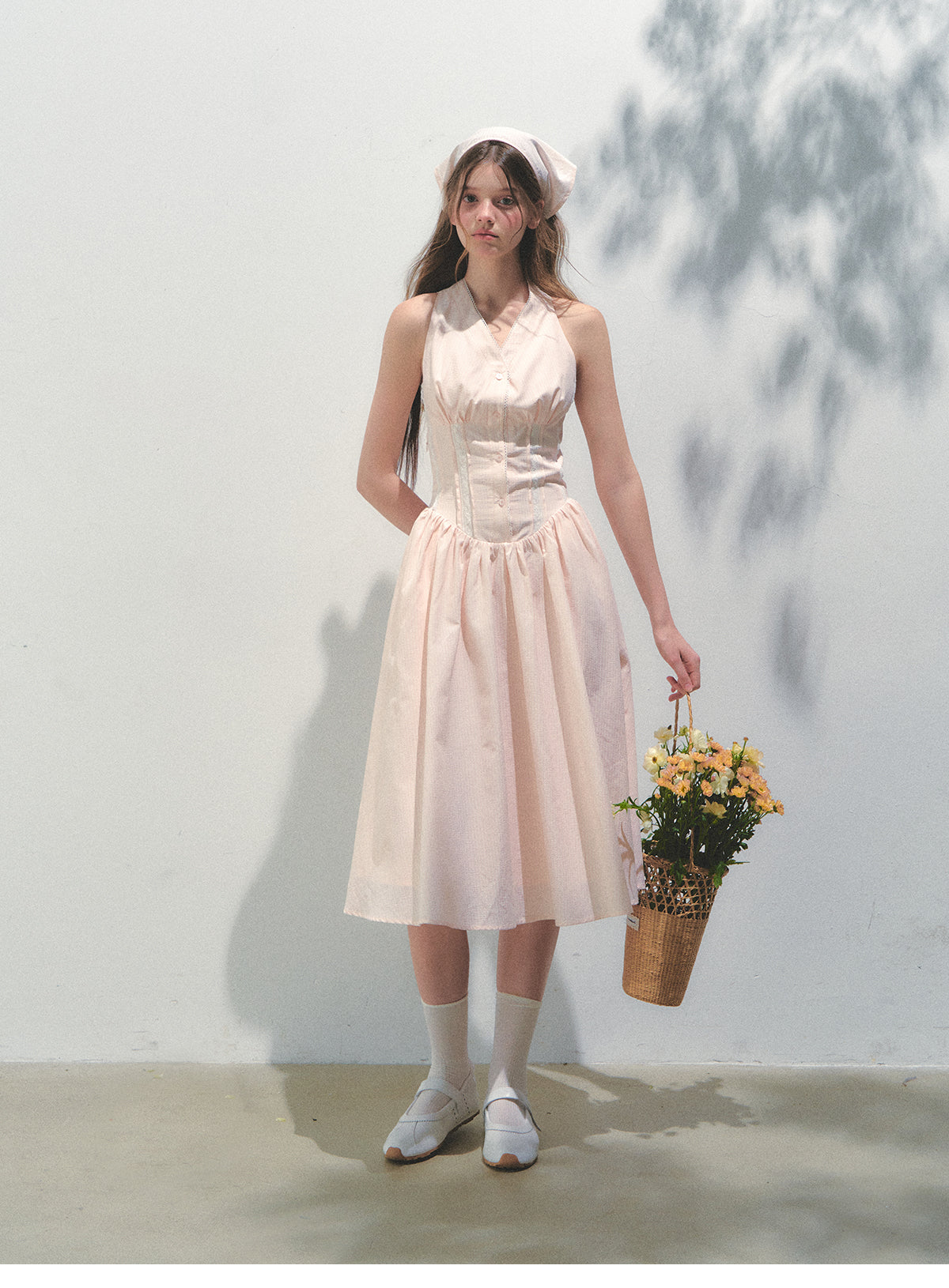Halter Neck Dress With Detachable Large Bow