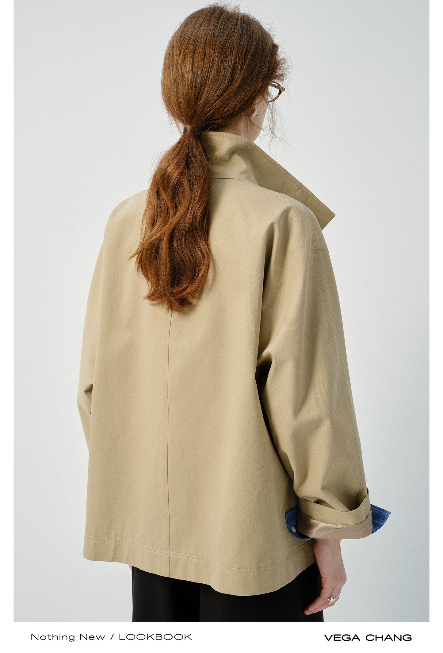 Stand Collar Jacket With Horn Toggle Closures