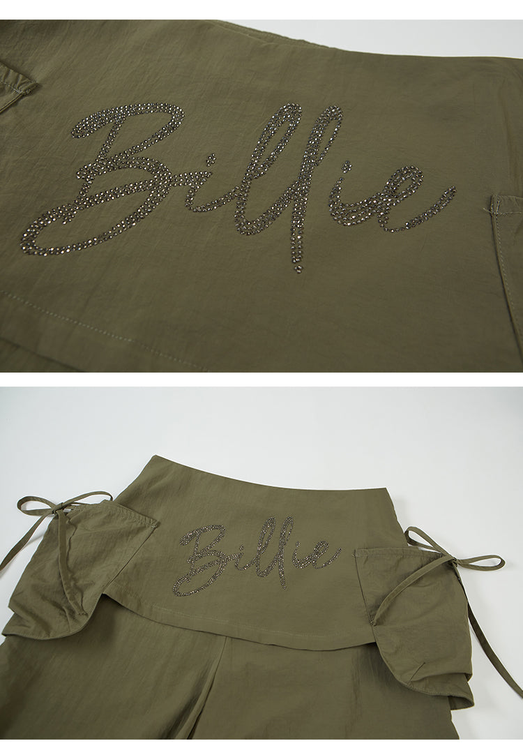 Wide-Leg Overlay Pants With Utility Pockets