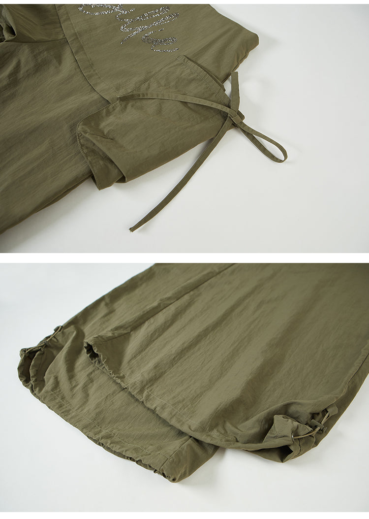 Wide-Leg Overlay Pants With Utility Pockets