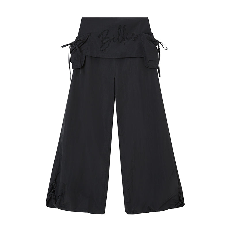 Wide-Leg Overlay Pants With Utility Pockets