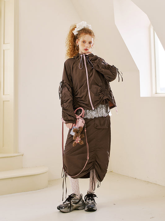 Ruched Nylon Jacket And Matching Skirt (UPF 40+)