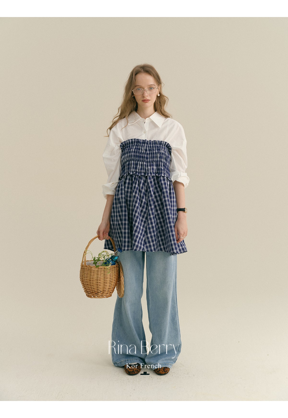 Smocked Check Convertible Skirt/Top