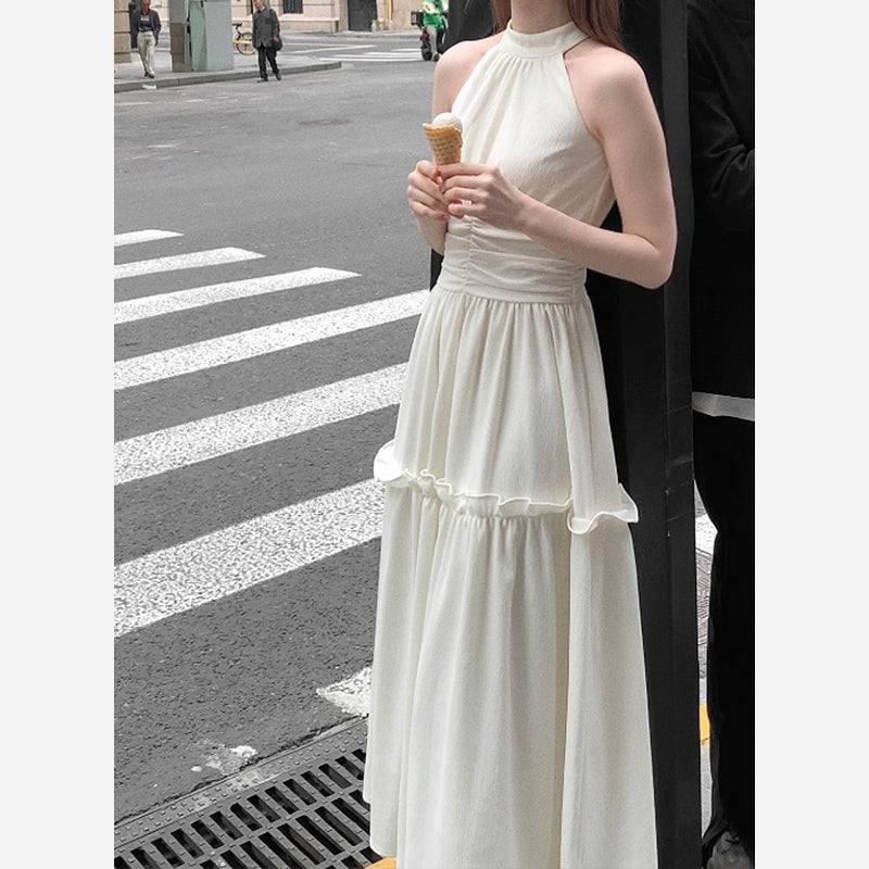 Sleeveless Tiered Dress With Gather Detail