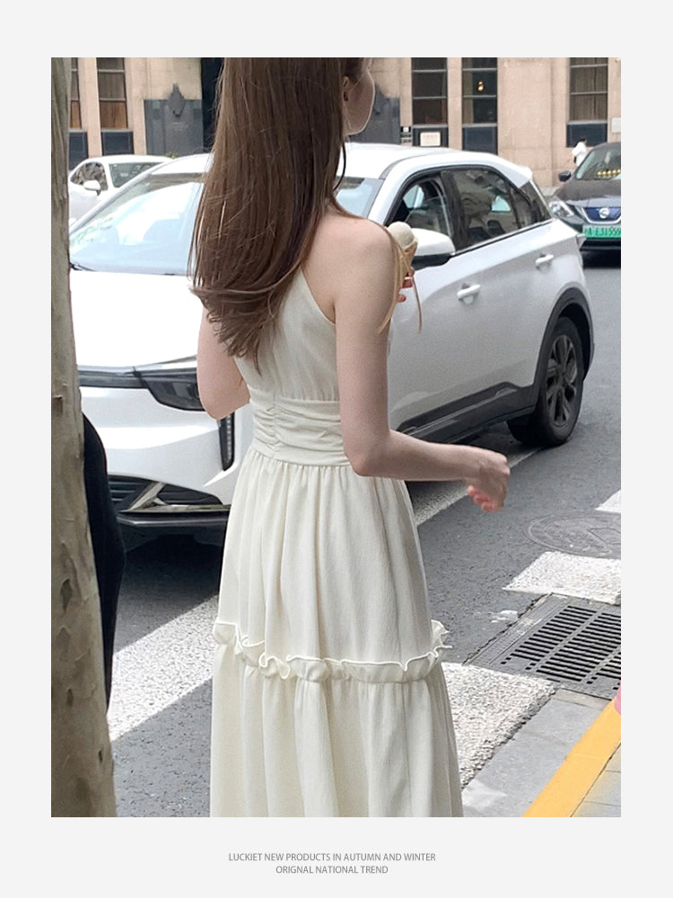 Sleeveless Tiered Dress With Gather Detail